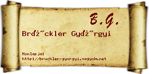 Brückler Györgyi névjegykártya