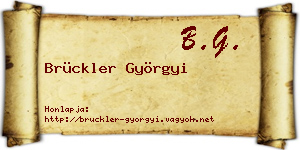 Brückler Györgyi névjegykártya